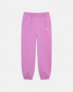 Purple Stussy Stock Logo Sweatpant Men's Sweatpants Jakarta | Indonesia VEN-6175