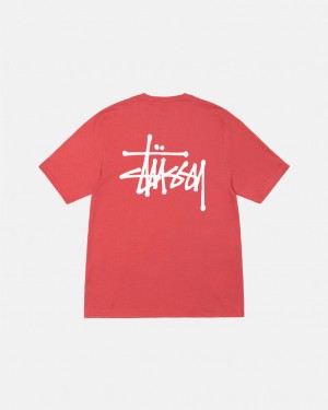 Red Stussy Basic Stussy Tee Men's Tees Jakarta | Indonesia CEU-1061