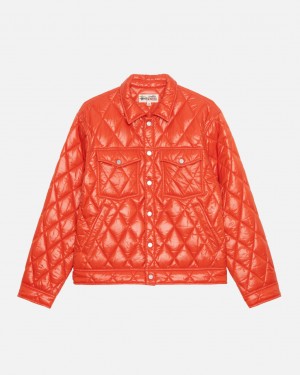 Red Stussy Ranch Jacket Quilted Nylon Men's Jackets Jakarta | Indonesia RBQ-7387