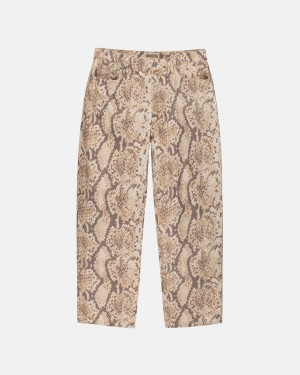 Snake Stussy Big Ol' Jean Washed Canvas Men's Pants Jakarta | Indonesia XLI-7155