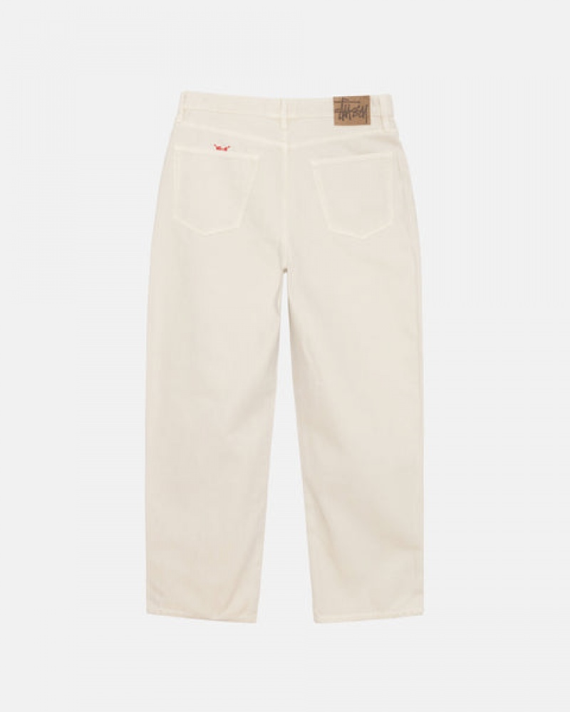 Beige Stussy Big Ol' Jean Washed Canvas Men's Denim Jakarta | Indonesia JVW-2806