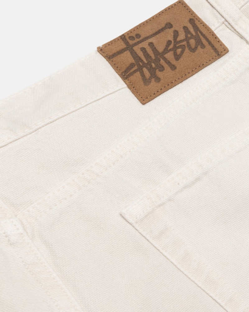 Beige Stussy Big Ol' Jean Washed Canvas Men's Denim Jakarta | Indonesia JVW-2806