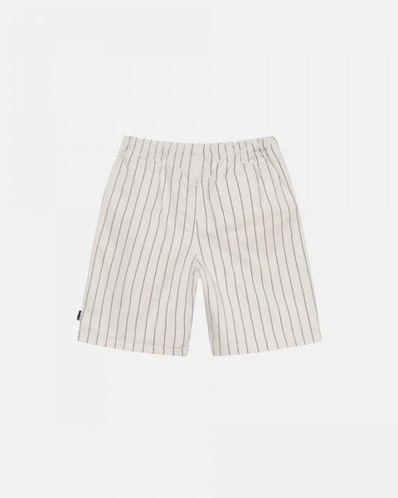 Beige Stussy Brushed Beach Short Men's Shorts Jakarta | Indonesia WYQ-0677