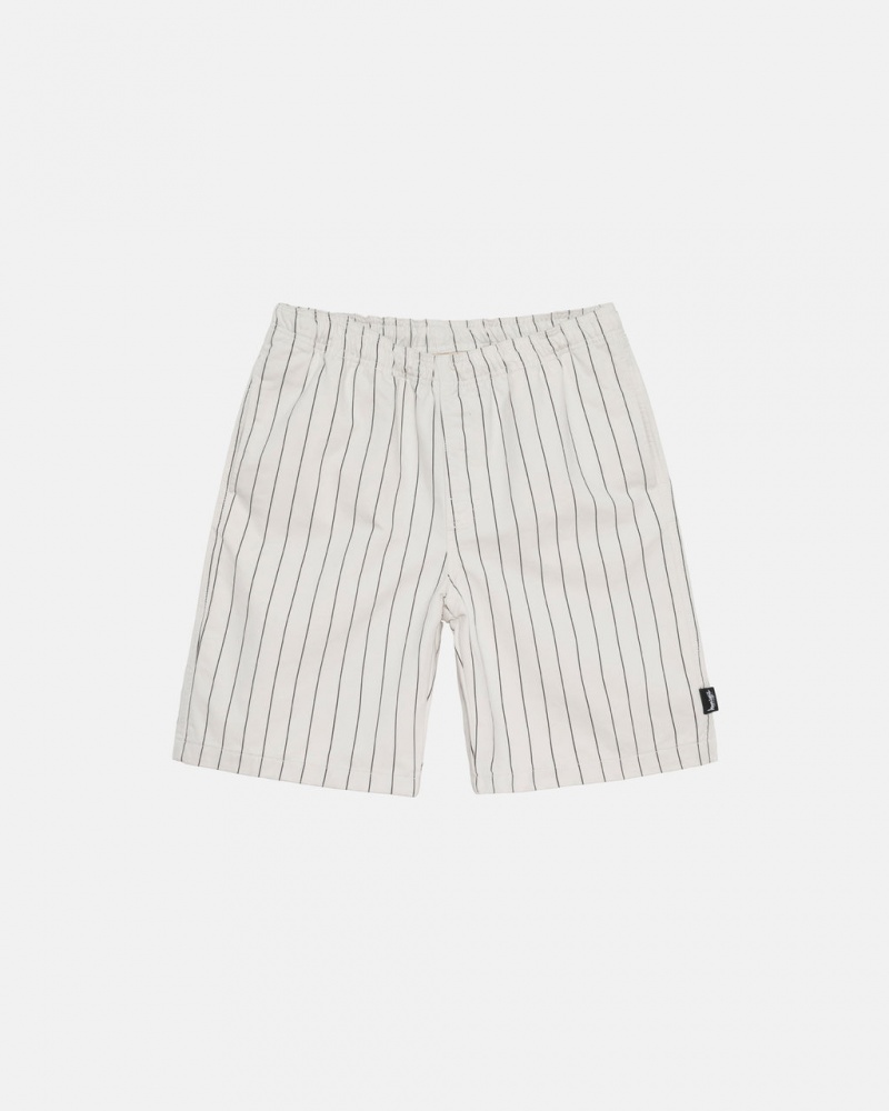 Beige Stussy Brushed Beach Short Men\'s Shorts Jakarta | Indonesia WYQ-0677