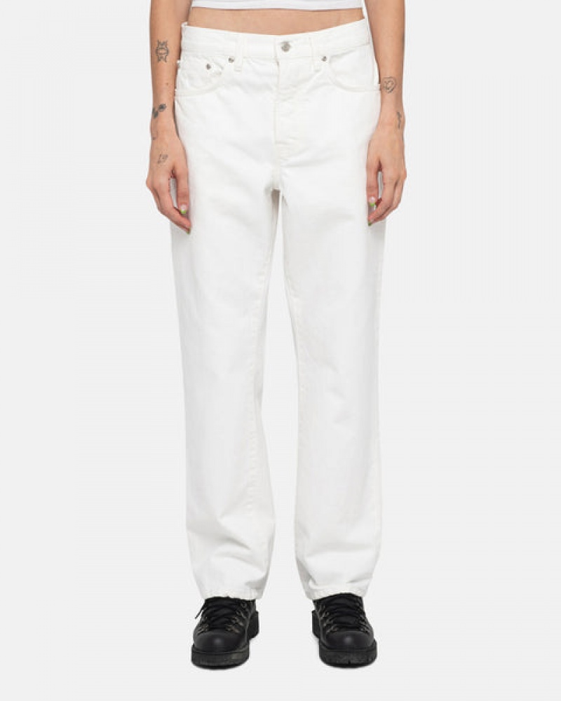 Beige Stussy Classic Jean Overdyed Women's Pants Jakarta | Indonesia QAN-3638