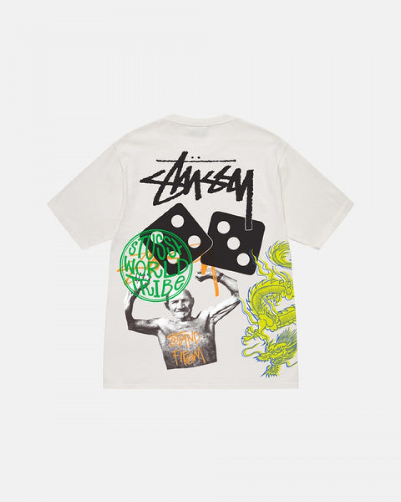 Beige Stussy Strike Pigment Dyed Tee Men's Tees Jakarta | Indonesia NEX-0488