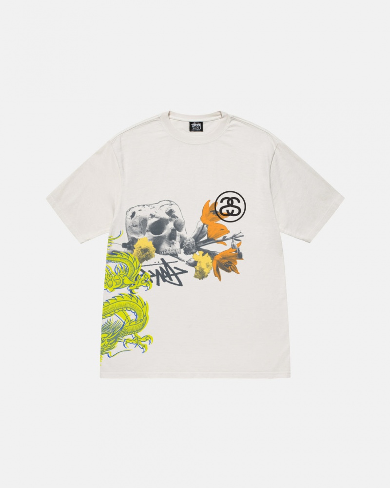 Beige Stussy Strike Pigment Dyed Tee Men\'s Tees Jakarta | Indonesia NEX-0488