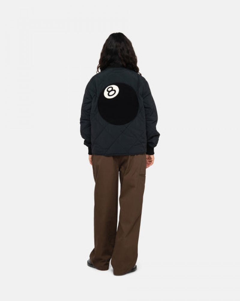 Black Stussy 8 Ball Quilted Liner Jacket Women's Jackets Jakarta | Indonesia KUM-8680