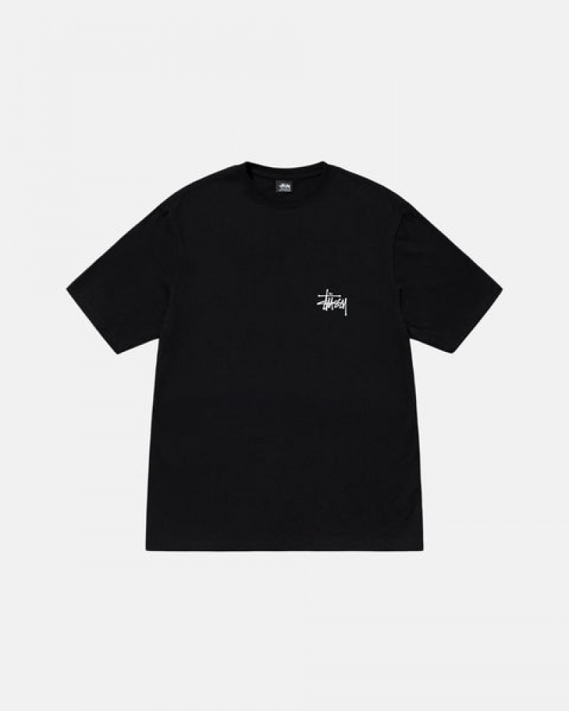 Black Stussy Basic Stussy Tee Men's Tees Jakarta | Indonesia FKA-4192