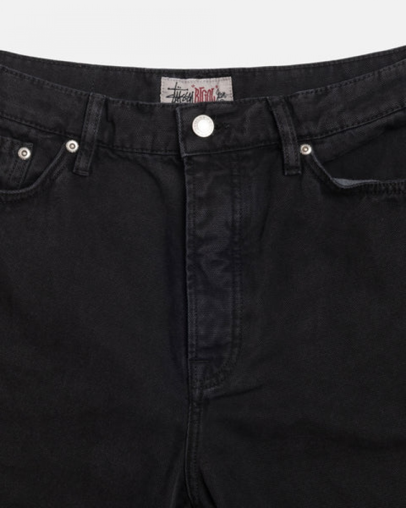 Black Stussy Big Ol' Jean Washed Canvas Men's Denim Jakarta | Indonesia KXE-1297