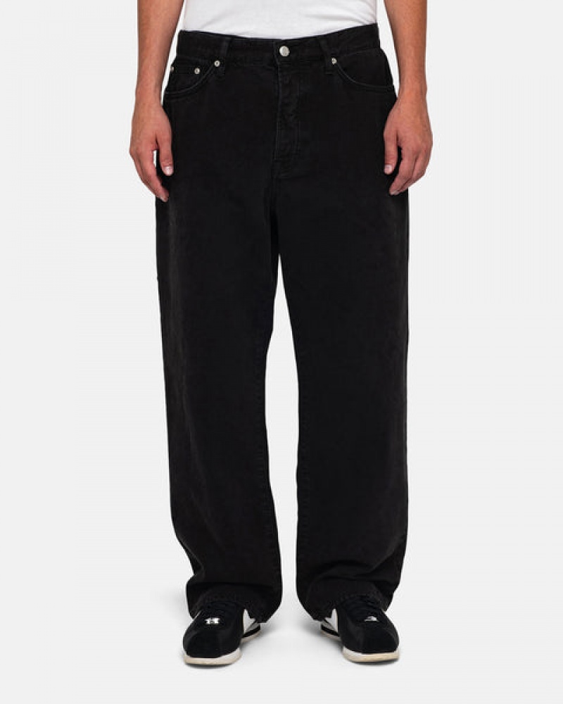 Black Stussy Big Ol' Jean Washed Canvas Men's Pants Jakarta | Indonesia EIQ-8623