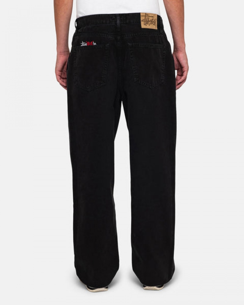 Black Stussy Big Ol' Jean Washed Canvas Men's Pants Jakarta | Indonesia EIQ-8623