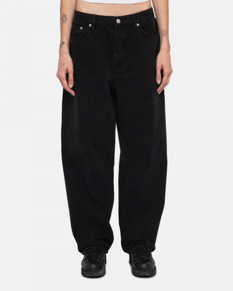 Black Stussy Big Ol' Jean Washed Canvas Men's Pants Jakarta | Indonesia EIQ-8623