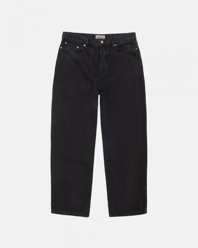 Black Stussy Big Ol\' Jean Washed Canvas Men\'s Pants Jakarta | Indonesia EIQ-8623