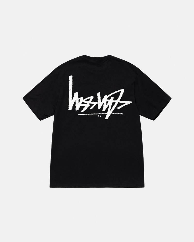 Black Stussy Flipped Tee Men\'s Tees Jakarta | Indonesia RSK-1260