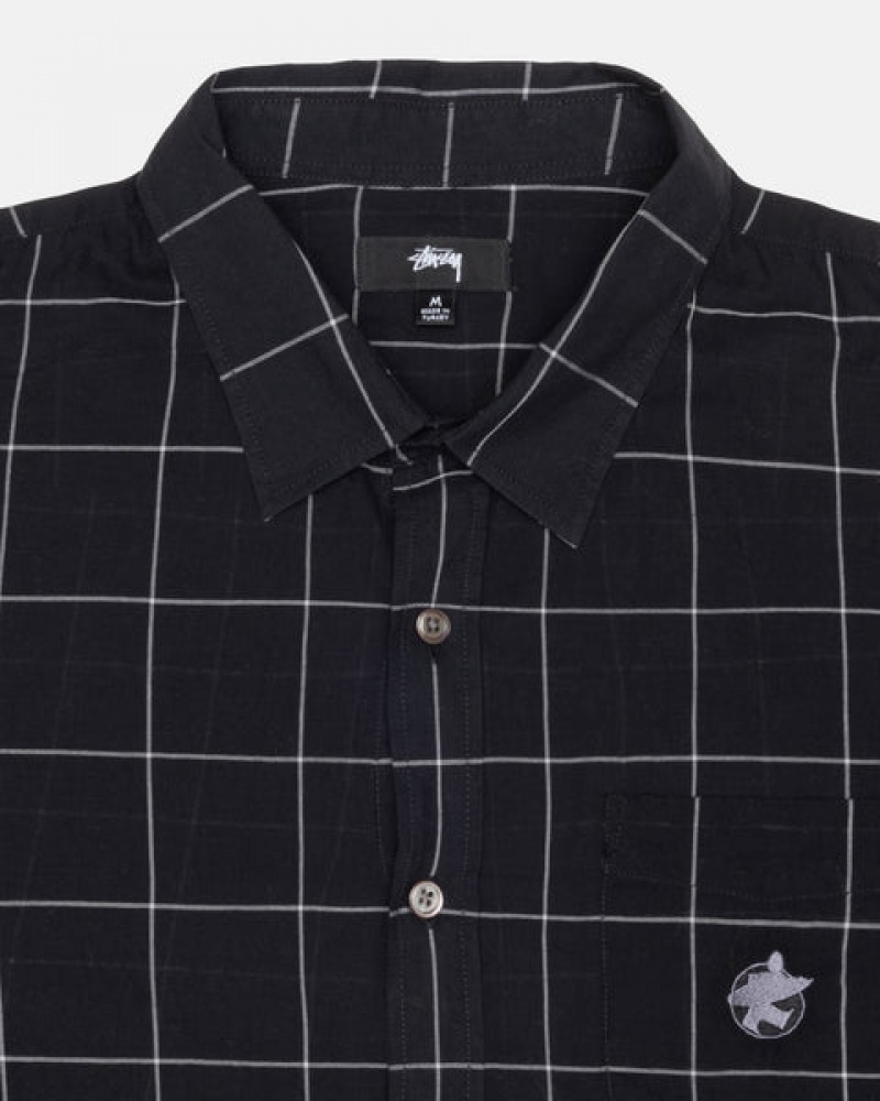 Black Stussy Light Weight Classic Shirt Men's Shirts Jakarta | Indonesia KKY-6660