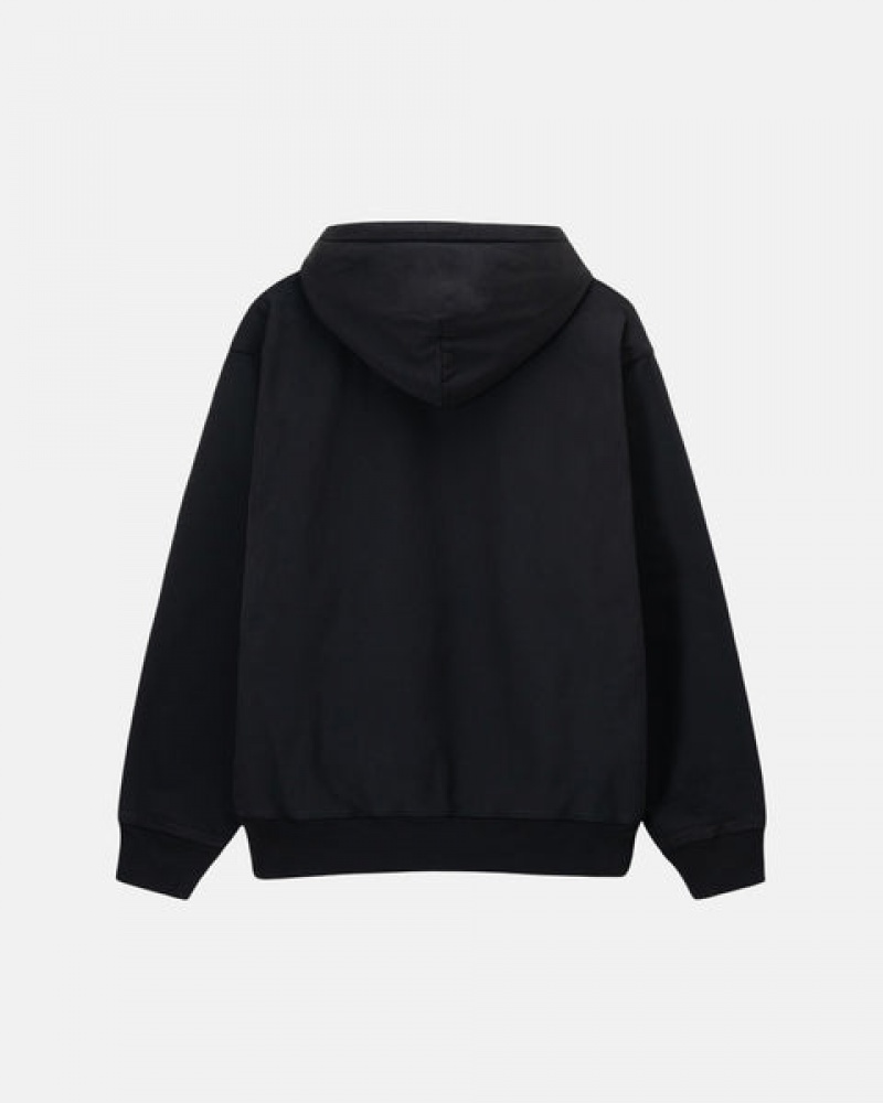 Black Stussy Overdyed Stock Logo Hoodie Women's Hoodie Jakarta | Indonesia PHR-6355