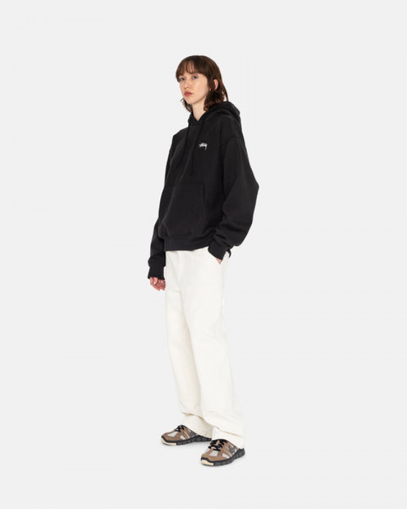 Black Stussy Overdyed Stock Logo Hoodie Women's Hoodie Jakarta | Indonesia PHR-6355