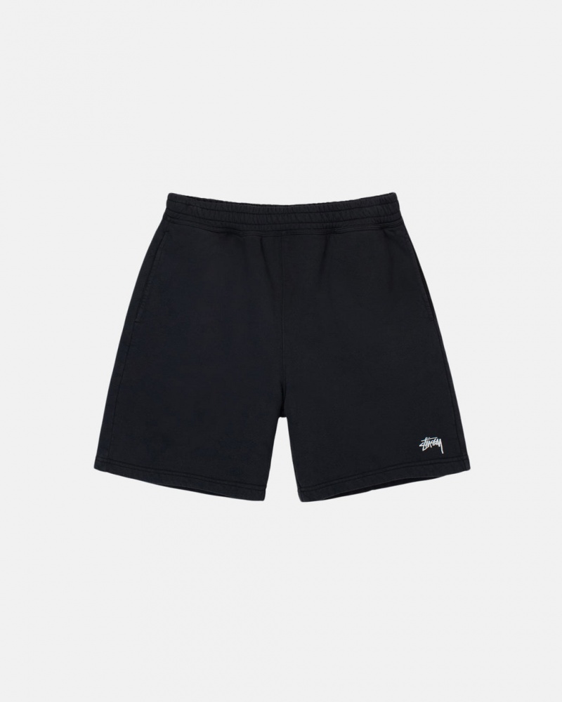 Black Stussy Overdyed Stock Logo Sweat Short Men\'s Shorts Jakarta | Indonesia JJQ-5011