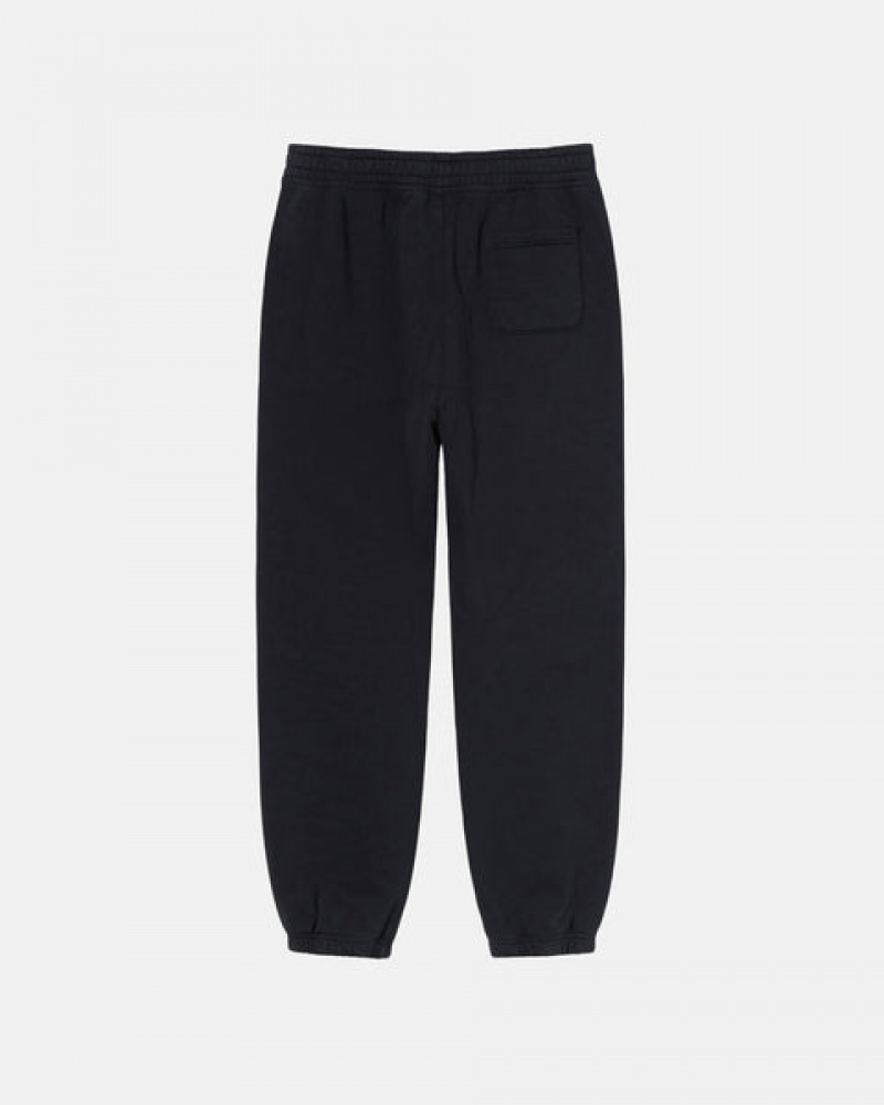 Black Stussy Overdyed Stock Logo Sweatpant Men's Sweatpants Jakarta | Indonesia HLI-9855