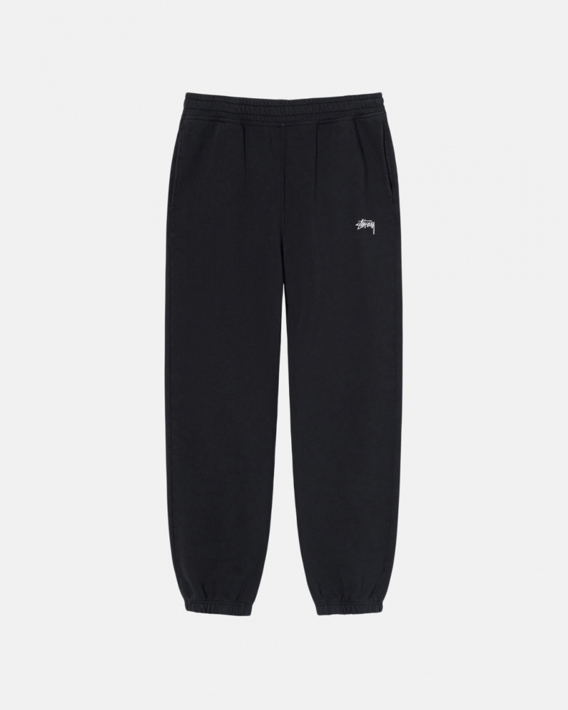 Black Stussy Overdyed Stock Logo Sweatpant Men\'s Sweatpants Jakarta | Indonesia HLI-9855