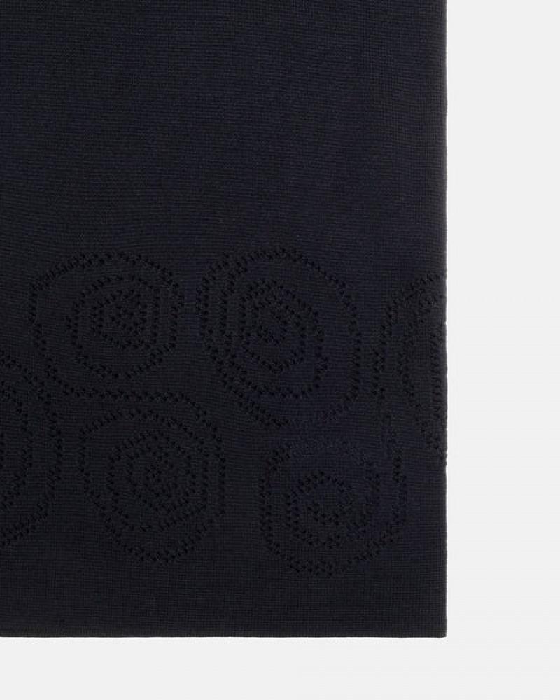 Black Stussy Perforated Swirl Knit Shirt Women's Shirts Jakarta | Indonesia ZXB-7492