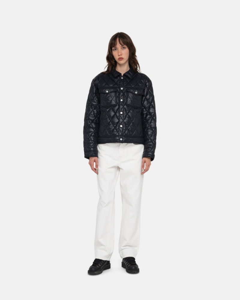 Black Stussy Ranch Jacket Quilted Nylon Men's Jackets Jakarta | Indonesia ZFB-3557