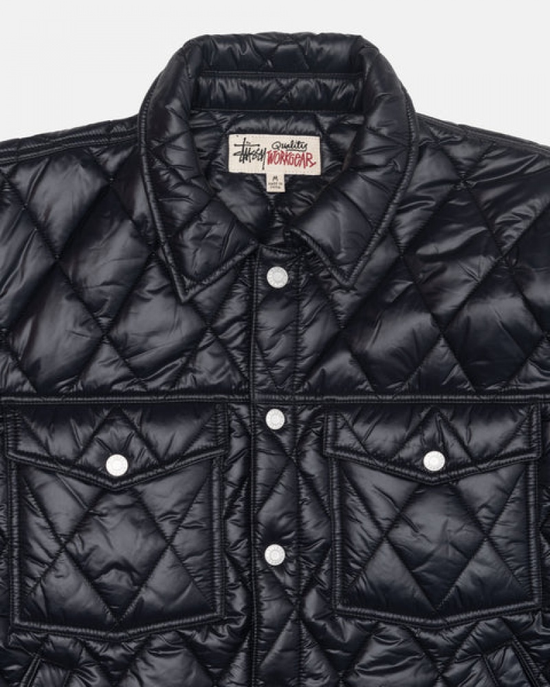 Black Stussy Ranch Jacket Quilted Nylon Men's Jackets Jakarta | Indonesia ZFB-3557