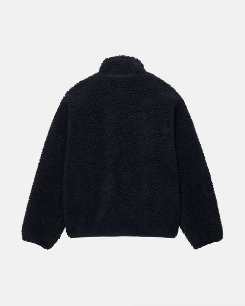 Black Stussy Sherpa Reversible Jacket Women's Jackets Jakarta | Indonesia HFX-4038