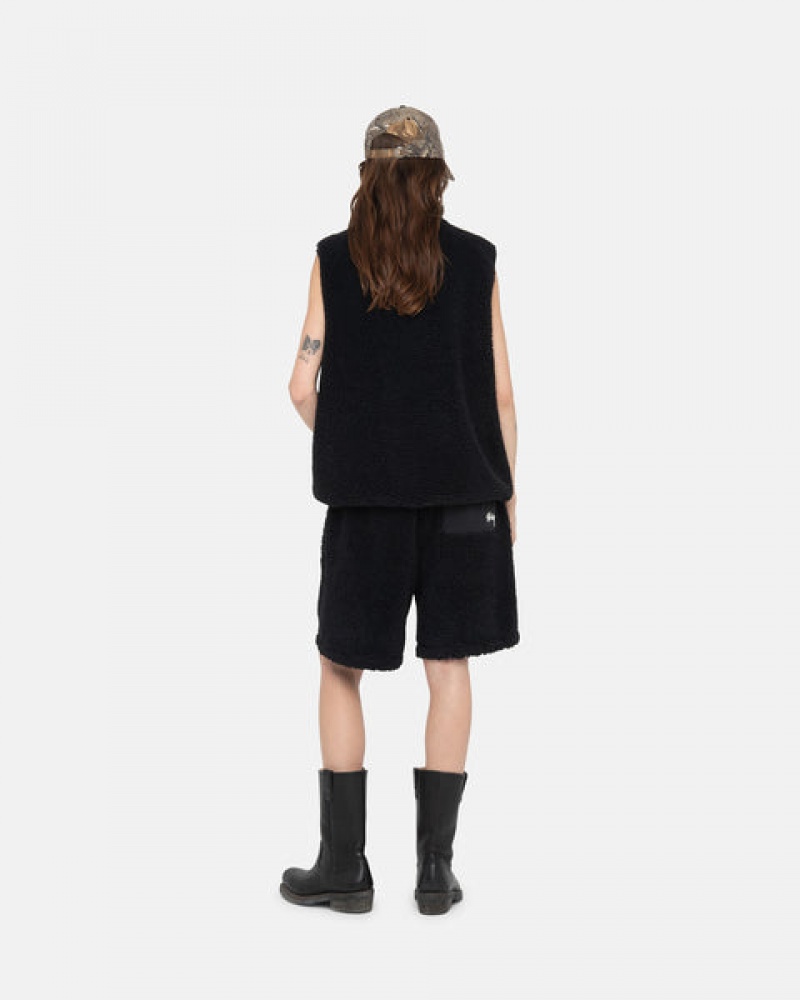 Black Stussy Sherpa Short Women's Shorts Jakarta | Indonesia PVY-6119