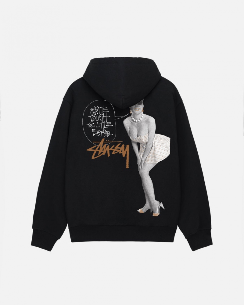 Black Stussy Skate Tough Hoodie Women\'s Hoodie Jakarta | Indonesia RYI-2105