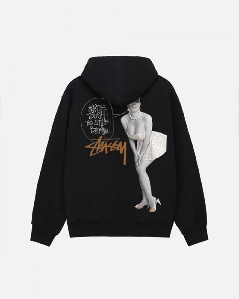 Black Stussy Skate Tough Zip Hoodie Women's Hoodie Jakarta | Indonesia QEA-4002