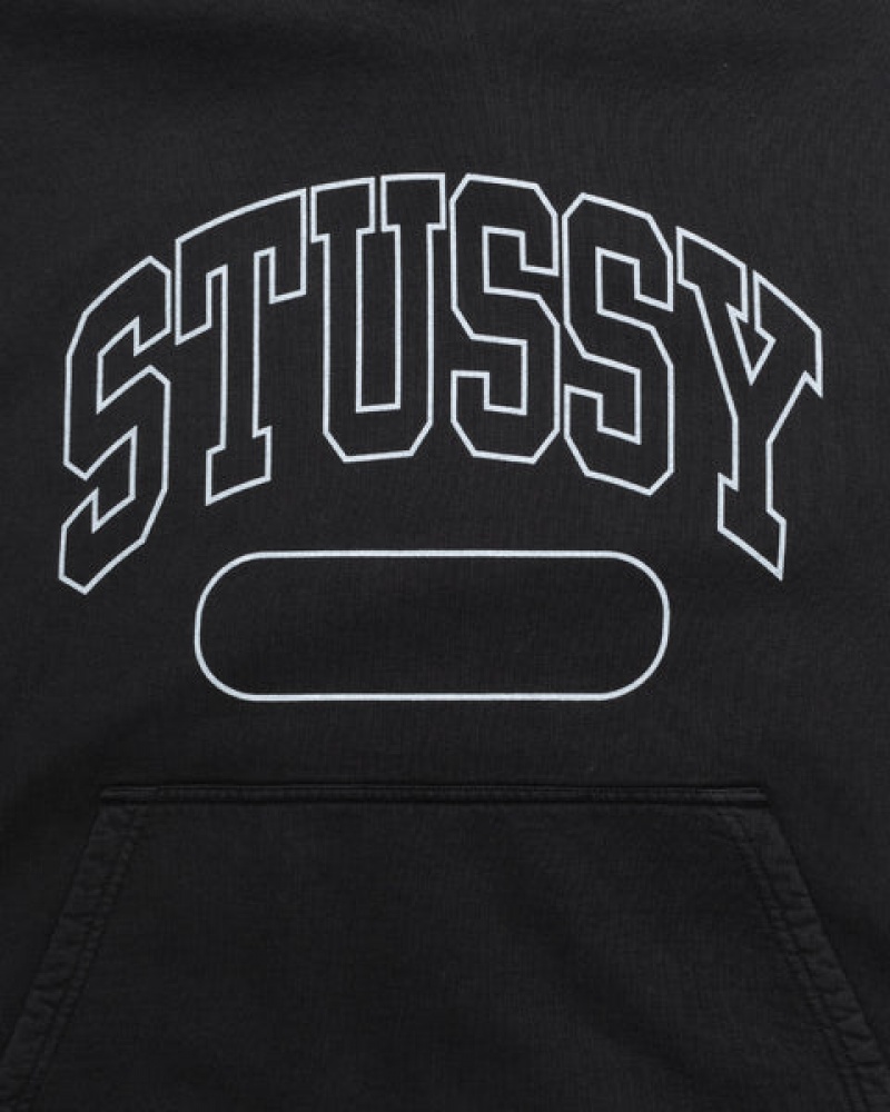 Black Stussy Ss Boxy Cropped Hoodie Women's Hoodie Jakarta | Indonesia LIV-4807