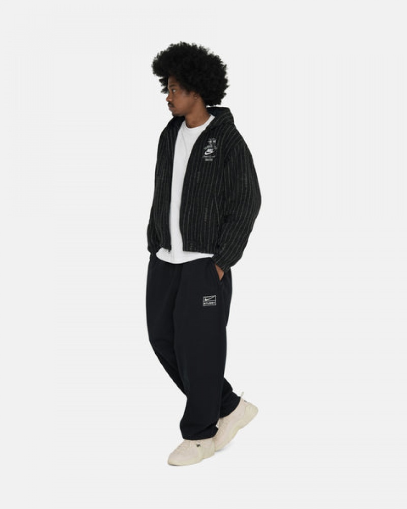 Black Stussy Stone Wash Fleece Pant Men's Sweatpants Jakarta | Indonesia GMD-4106