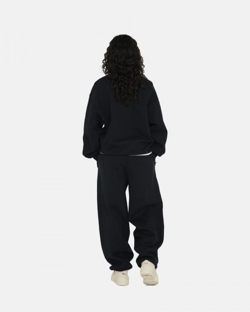 Black Stussy Stone Wash Fleece Pant Women's Sweatpants Jakarta | Indonesia JRX-3773