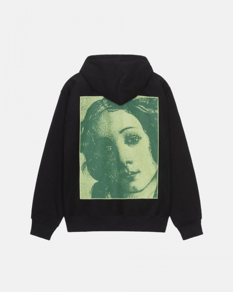 Black Stussy Venus Zip Hood Women's Sweatshirts Jakarta | Indonesia UYZ-5679