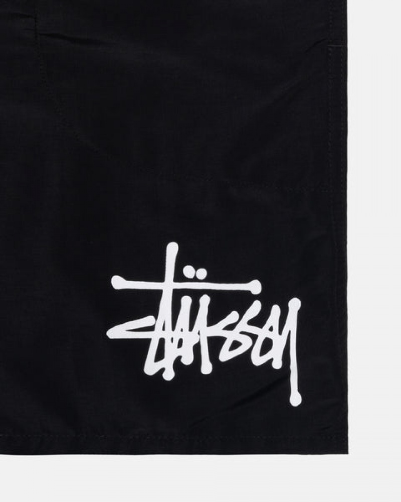 Black Stussy Water Short Big Basic Men's Shorts Jakarta | Indonesia ADX-9263