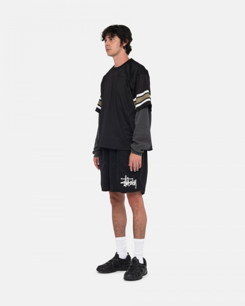 Black Stussy Water Short Big Basic Men's Shorts Jakarta | Indonesia ADX-9263