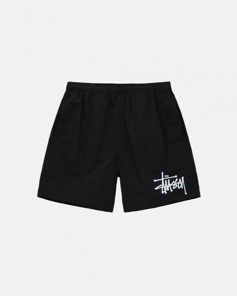 Black Stussy Water Short Big Basic Men\'s Shorts Jakarta | Indonesia ADX-9263