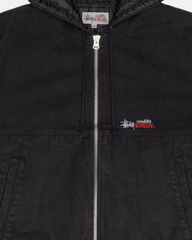 Black Stussy Work Jacket Insulated Canvas Men's Jackets Jakarta | Indonesia MGI-7909