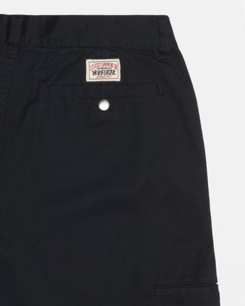 Black Stussy Workgear Trouser Twill Men's Pants Jakarta | Indonesia FWU-8783