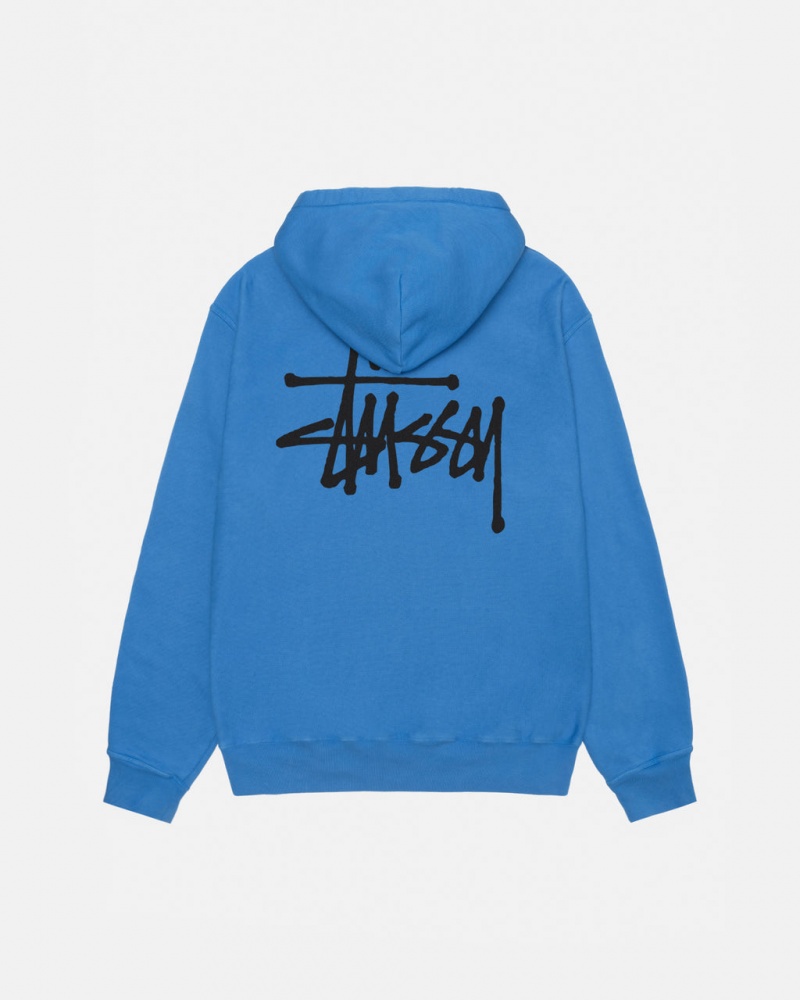 Blue Stussy Basic Stussy Hoodie Pigment Dyed Women's Hoodie Jakarta | Indonesia HLG-0281