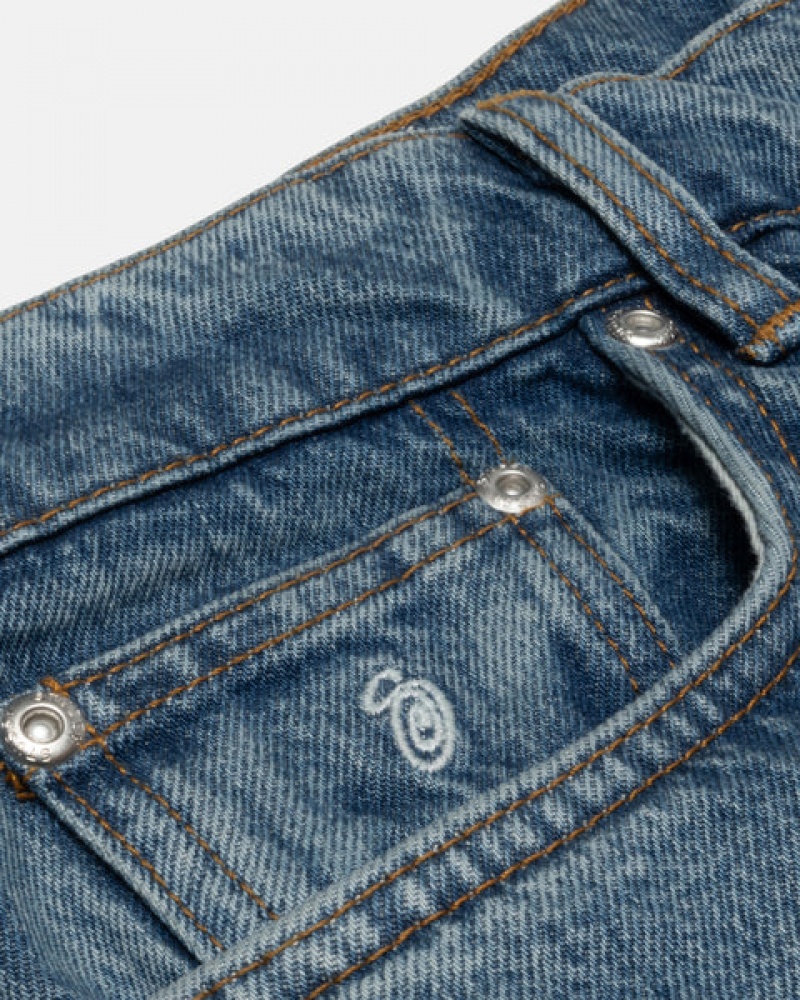 Blue Stussy Classic Jean Denim Men's Denim Jakarta | Indonesia IBA-7651