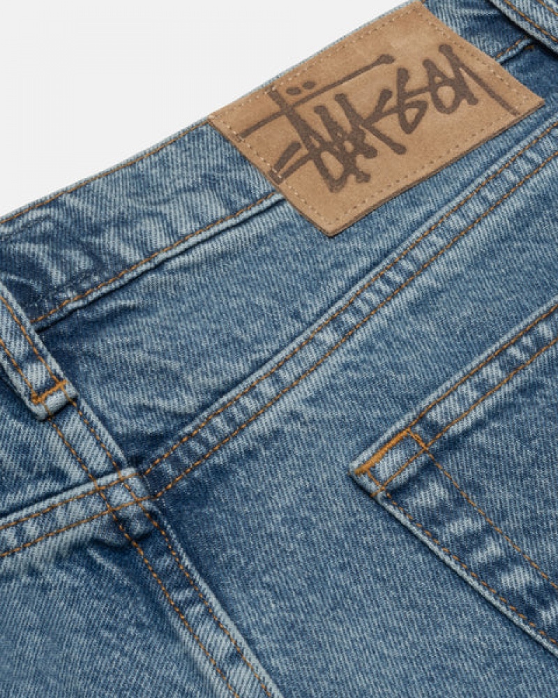 Blue Stussy Classic Jean Denim Men's Denim Jakarta | Indonesia IBA-7651