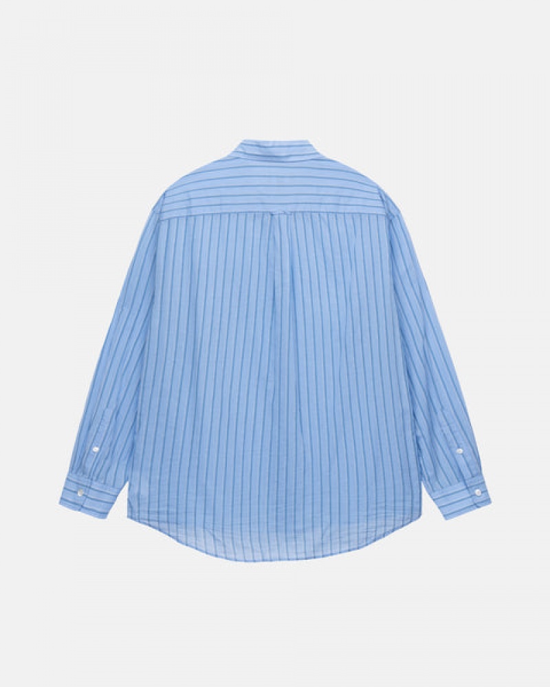 Blue Stussy Light Weight Classic Shirt Men's Shirts Jakarta | Indonesia ACS-3042