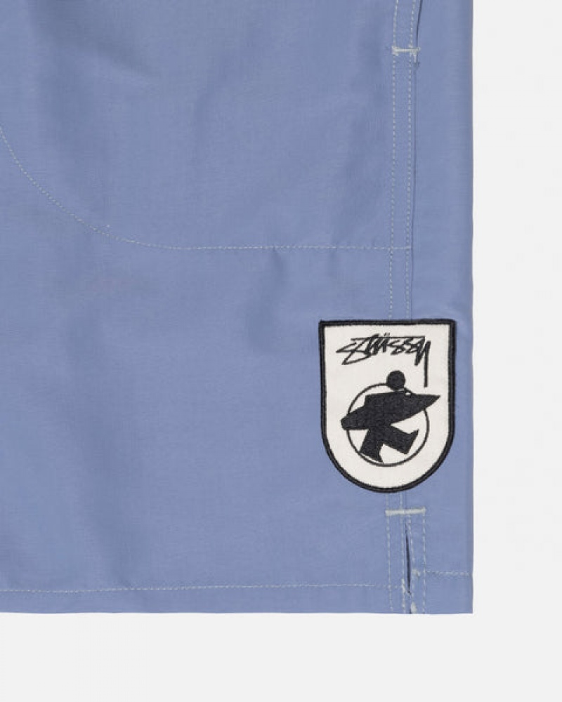 Blue Stussy Surfman Patch Water Short Men's Swimwear Jakarta | Indonesia EIY-4237