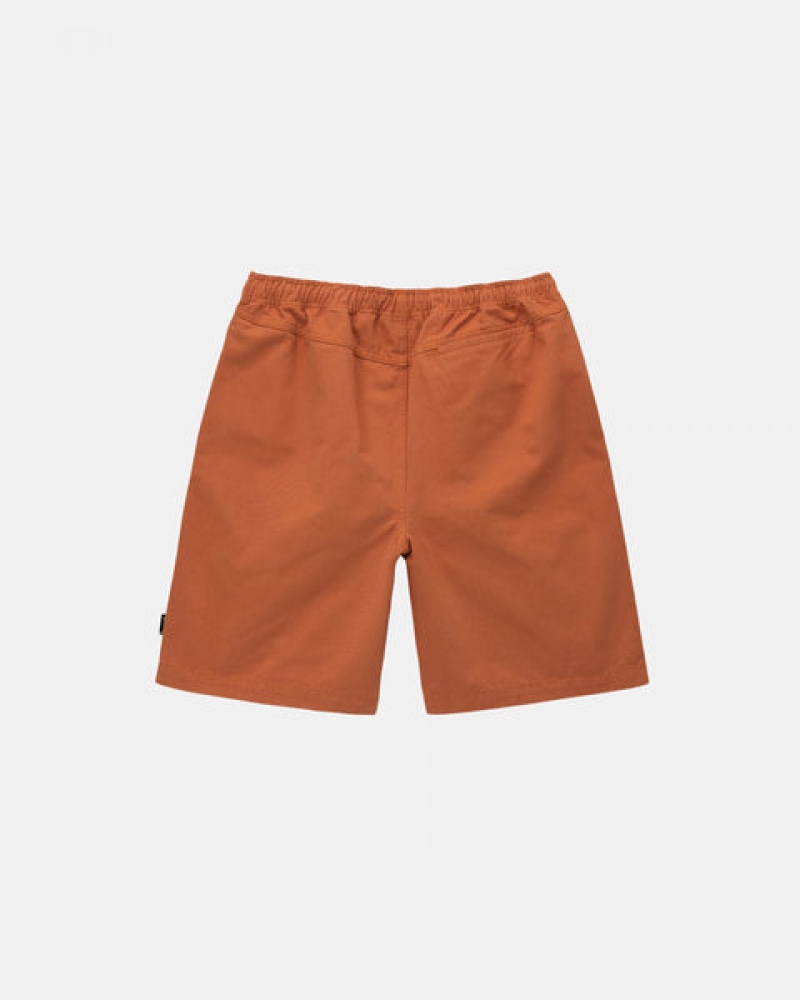 Brown Stussy Brushed Beach Short Men's Shorts Jakarta | Indonesia PRA-6604