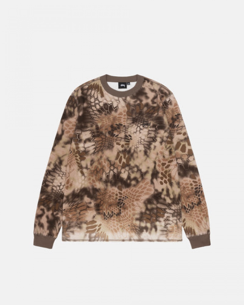 Brown Stussy Kryptek Camo LS Thermal Men's Tops Jakarta | Indonesia GPV-3094