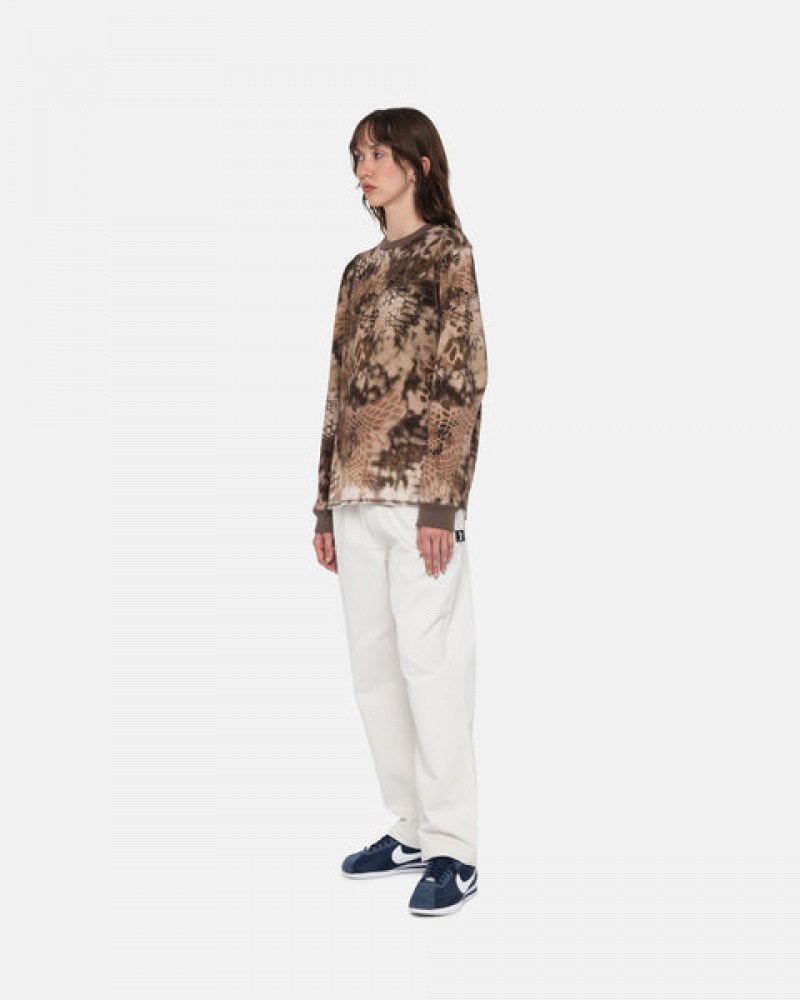 Brown Stussy Kryptek Camo LS Thermal Men's Tops Jakarta | Indonesia GPV-3094