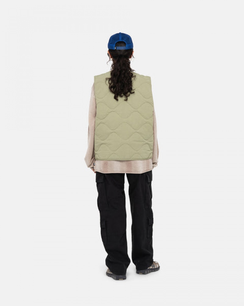 Brown Stussy Recycled Nylon Liner Vest Men's Vest Jakarta | Indonesia TFN-1692